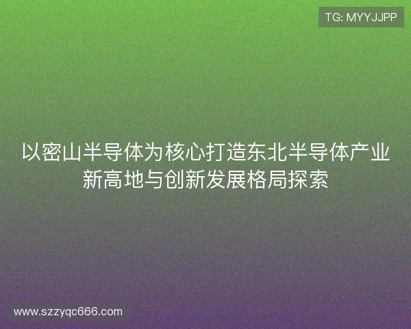 以密山半导体为核心打造东北半导体产业新高地与创新发展格局探索